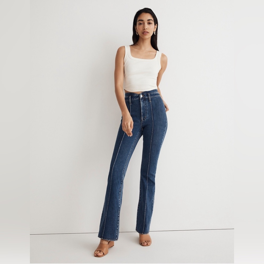 Madewell Skinny Flare Jeans in Wainscot Wash: Pintuck Edition